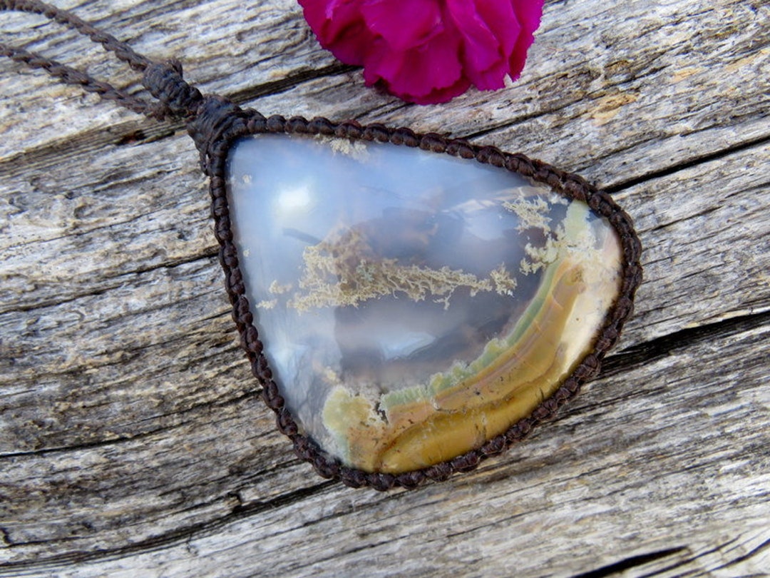 Plume Agate Gemstone Necklace, Plume Agate Cabochon, Plume Agate for