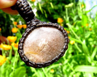 Sunstone macrame necklace, sunstone necklace, Healing gemstone jewelry, Sunstone meaning, Libra crystals, macrame necklace, gemstone jewelry