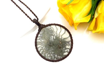 Collar de piedra preciosa de amonita piritizada, joyería de pirita, regalos para hombres, coleccionistas de rocas, para papá, colgante unisex