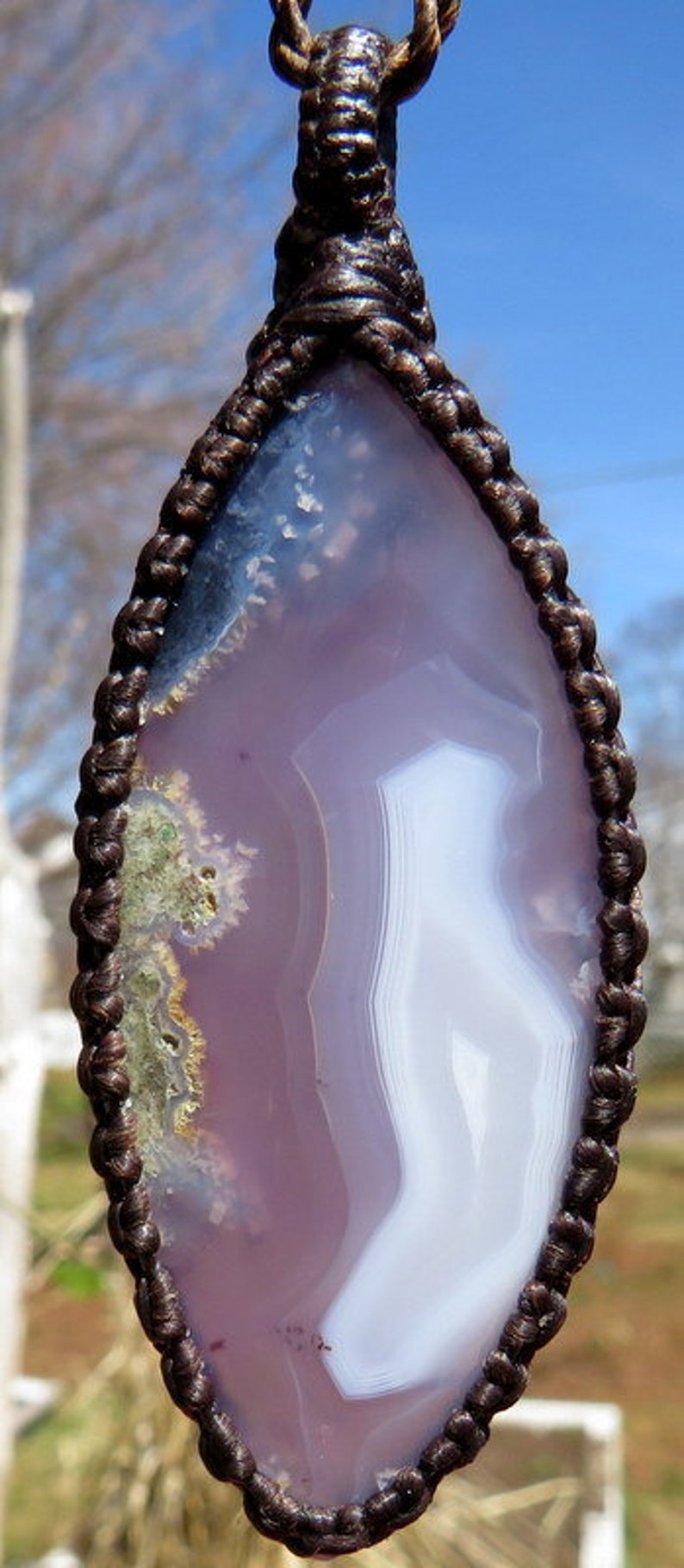 Rare Purple Moss Agate pendant Moss Agate necklace purple | Etsy