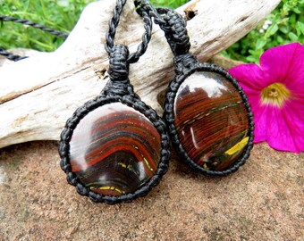 Father's Day gift ideas, Red Tiger Iron necklace set, tiger iron meaning, tiger iron healing properties, tiger iron gemstone,  soulmate gift