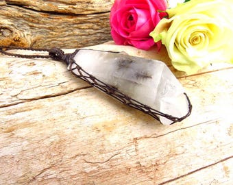 Brookite Quartz macrame necklace, Crystal gifts, rare gemstones, statement necklace, unique gift ideas
