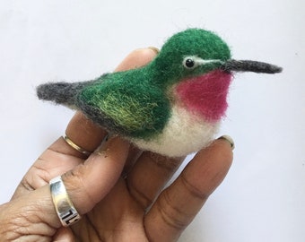 Needle Felted Broad Tailed Hummingbird MADE TO ORDER