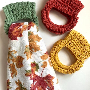 One Crochet Kitchen Towel Holder, Lots of Color Options - Made to Order