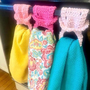 One Crochet Kitchen Towel Holder, Lots of Color Options - Made to Order image 12