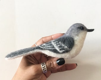 Needle Felted Mockingbird MADE TO ORDER