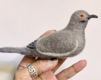 Needle Felted White Winged Dove MADE TO ORDER