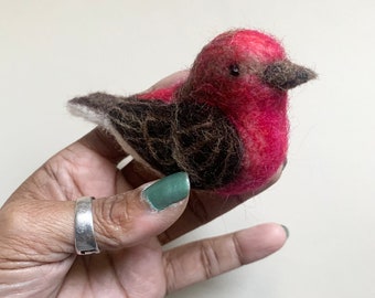 Needle Felted Purple Finch MADE TO ORDER