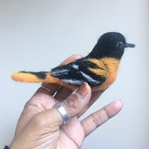 Needle Felted Baltimore Oriole Bird MADE TO ORDER