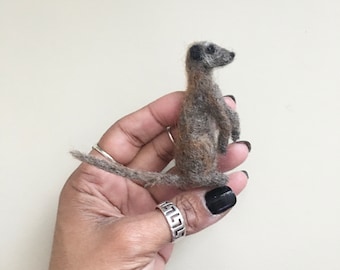 Needle Felted Meerkat MADE TO ORDER
