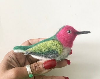 Needle Felted Anna’s Hummingbird MADE TO ORDER