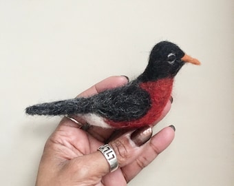 Needle Felted American Robin MADE TO ORDER