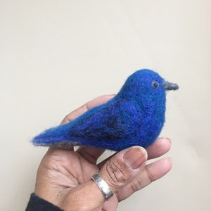 Needle Felted Indigo Bunting MADE TO ORDER