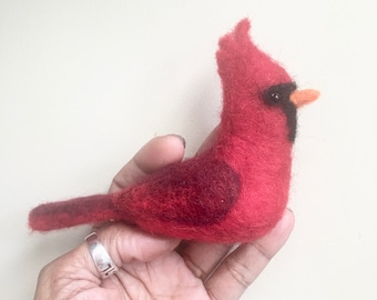 Needle Felted Male Northern Cardinal MADE TO ORDER