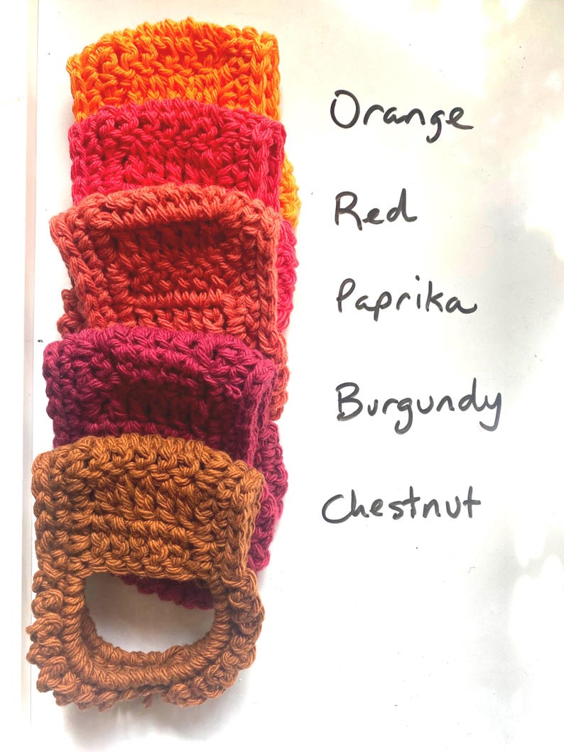 One Crochet Kitchen Towel Holder, Lots of Color Options - Made to Order image 3