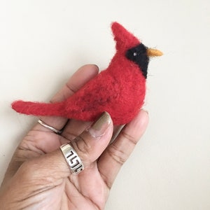 Needle Felted Male Cardinal MADE TO ORDER