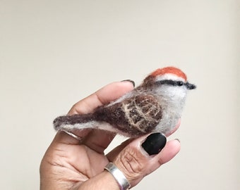 Needle Felted Chipping Sparrow MADE TO ORDER