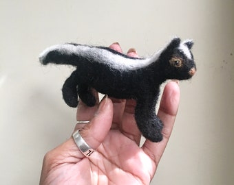 Needle Felted Skunk MADE TO ORDER