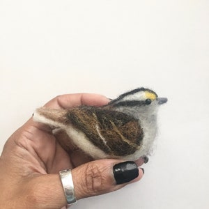 Needle Felted White Throated Sparrow MADE TO ORDER