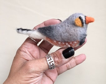 Needle Felted Zebra Finch MADE TO ORDER