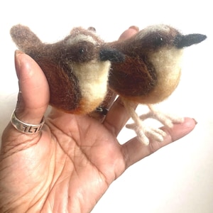 Needle Felted Carolina Wren, Optional Legs - Ready To Ship