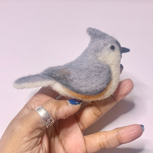 Needle Felted Tufted Titmouse MADE TO ORDER