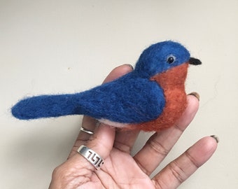 Needle Felted Eastern Bluebird MADE TO ORDER