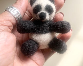 Needle Felted Panda MADE TO ORDER