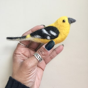 Needle Felted Yellow Grosbeak Bird MADE TO ORDER