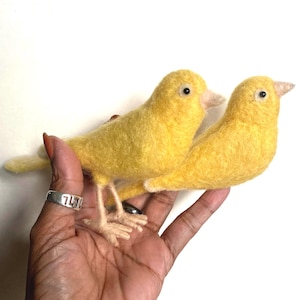 Needle Felted Yellow Canary, Legs Optional  - MADE TO ORDER