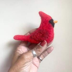 Needle Felted Male Cardinal MADE TO ORDER
