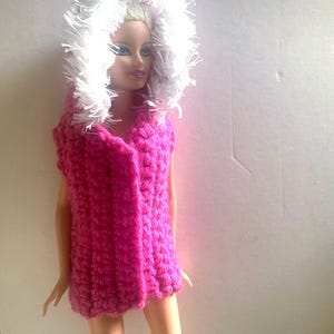 Crochet Doll Pink Hooded Vest - Ready to Ship