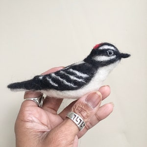 Needle Felted Downy Woodpecker MADE TO ORDER