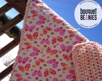 CROCHET PATTERN, Baby Blanket Crochet Pattern, Baby Afghan, Baby Shower Gift, Reversible Blanket, Flannel Baby Blanket, Downloadable PDF