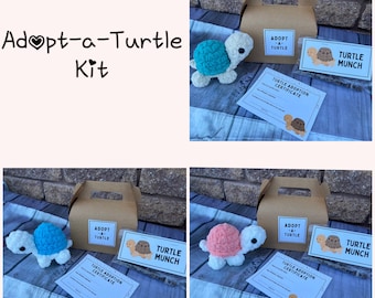 Adopt a Turtle, Easter Gift Ideas, Stuffed Turtle, Turtle Plushie, Birthday Gift for Son, Easter Basket, Stuffers for Kids, Crocheted