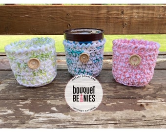 CROCHET PATTERN, Ice Cream Pint Cozy, Ice Cream Pint Holder, Summer time, Crochet Ice Cream Sleeve, Downloadable PDF