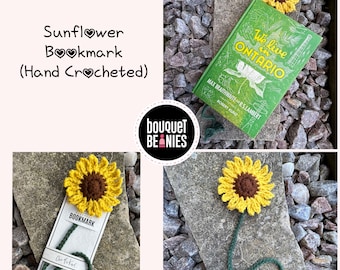 Sunflower Bookmark, Sunflower Gifts for Friends, Flower Bookmark, Crocheted Bookmark, Book Club Gifts, Coworker Farewell Gift, Teacher Gift