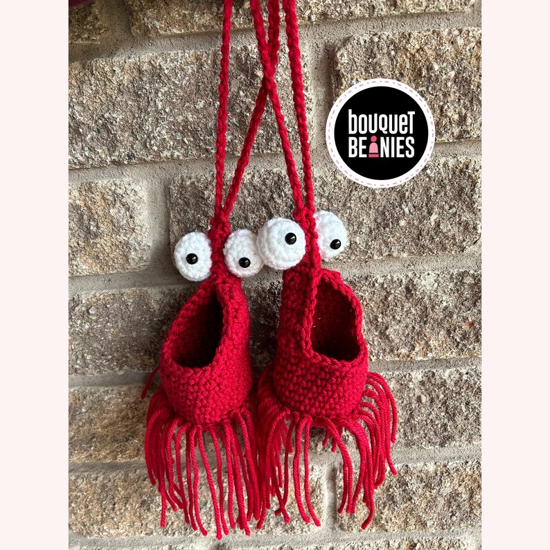 Mini Yip Yip Crochet, Car Mirror Hanging Accessories, Alien Gifts, Car Hanger, Coworker Gift, Friend Gift, Yip Yip Car Hanger, Alien Decal image 3