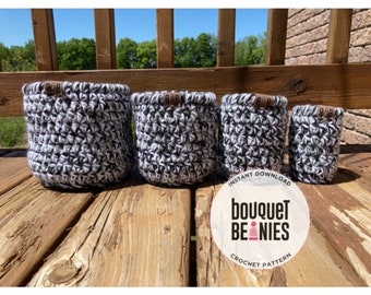 CROCHET PATTERN, Nesting Baskets, Set of 4, Storage and Organization, Crochet Basket Pattern, Home Decor Farmhouse, Downloadable PDF