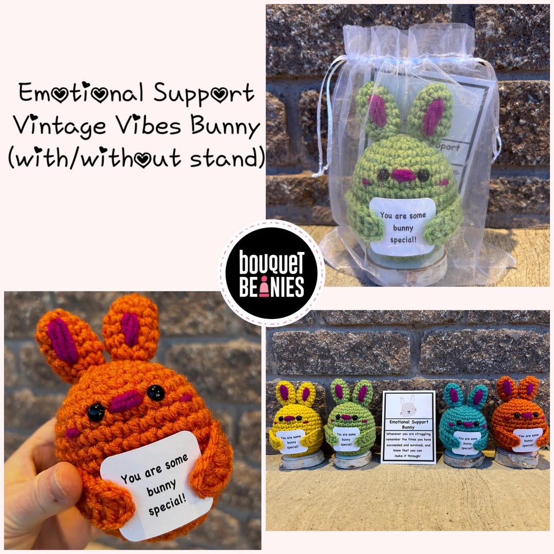 Emotional Support Bunny, Bunny Gifts, Bunny Stuffed Animal, Coworker ...
