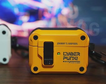 Personalized Cyberpunk AirPods Pro 3 2 1 Case | Custom Engraved Gift for Men
