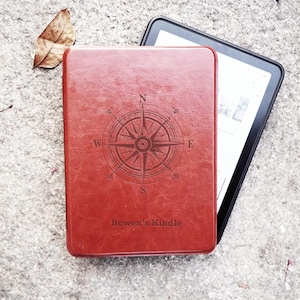 Personalized PU Leather Kindle Case | Engraved Paperwhite, Colorsoft, Basic Kindle Cover, Custom Gift for Book Lovers
