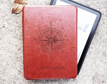 Personalized PU Leather Kindle Case | Engraved Paperwhite, Colorsoft, Basic Kindle Cover, Custom Gift for Book Lovers