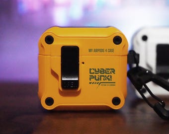 Cyberpunk Locking AirPods 4 Case - Earbuds Case for AirPods Pro / Pro 2 / Pro 3, AirPods 3 / 4, Engraved and Personalised Gift for Men