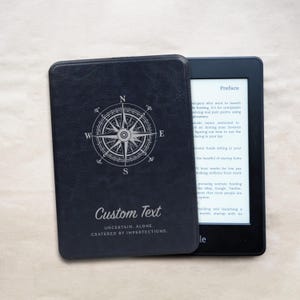 Étui Kindle personnalisé en cuir PU - Étui Kindle pour Paperwhite et Colorsoft, 12e, 11, 10e, 7e générations, cadeau de fête des pères