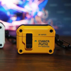 Cyberpunk AirPods Pro & Pro 2-hoesje - Gegraveerde en gepersonaliseerde AirPods-hoes, AirPods 3/4-hoes, cadeau voor mannen
