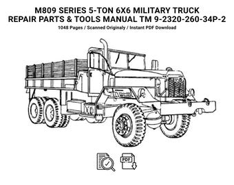 M809 Series 5-Ton 6x6 Military Truck Repair Manual TM 9-2320-260-34P-2 PDF
