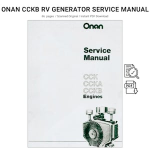 Onan CCKB RV Generator Service Manual PDF for Repair