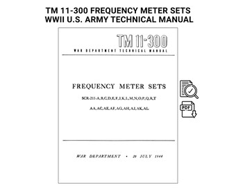 TM 11-300 WWII Frequency Meter Sets Scr-211 Technical Manual PDF