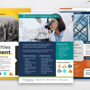 3 Industry-Themed Capabilities Statements Template (CANVA)